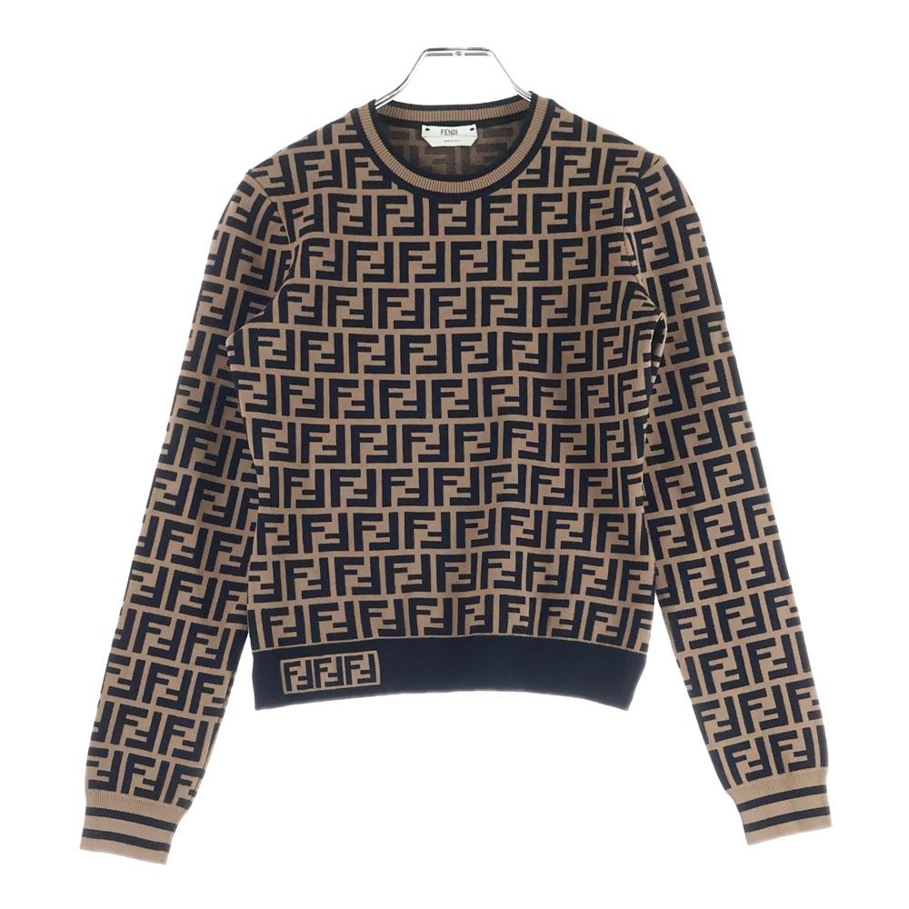 FENDI (フェンディ) ズッカ総柄 レーヨン クルーネック プルオーバー