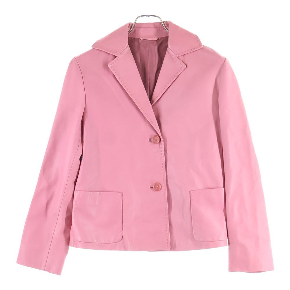 JIL SANDER (ジルサンダー) レザー 2B テーラードジャケット ピンク
