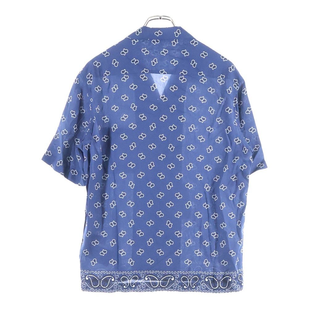 Palm Angels パームエンジェルス 24 SS PAISLEY BOWLING SHIRT ペイズリー柄 ボーリング オープン 半袖シャツ ネイビー