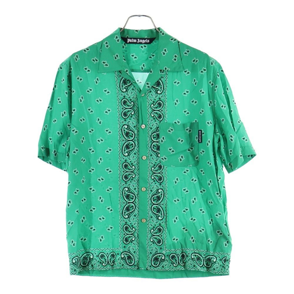 Palm Angels パームエンジェルス 24 SS PAISLEY BOWLING SHIRT ペイズリー柄 ボーリング オープン 半袖シャツ グリーン