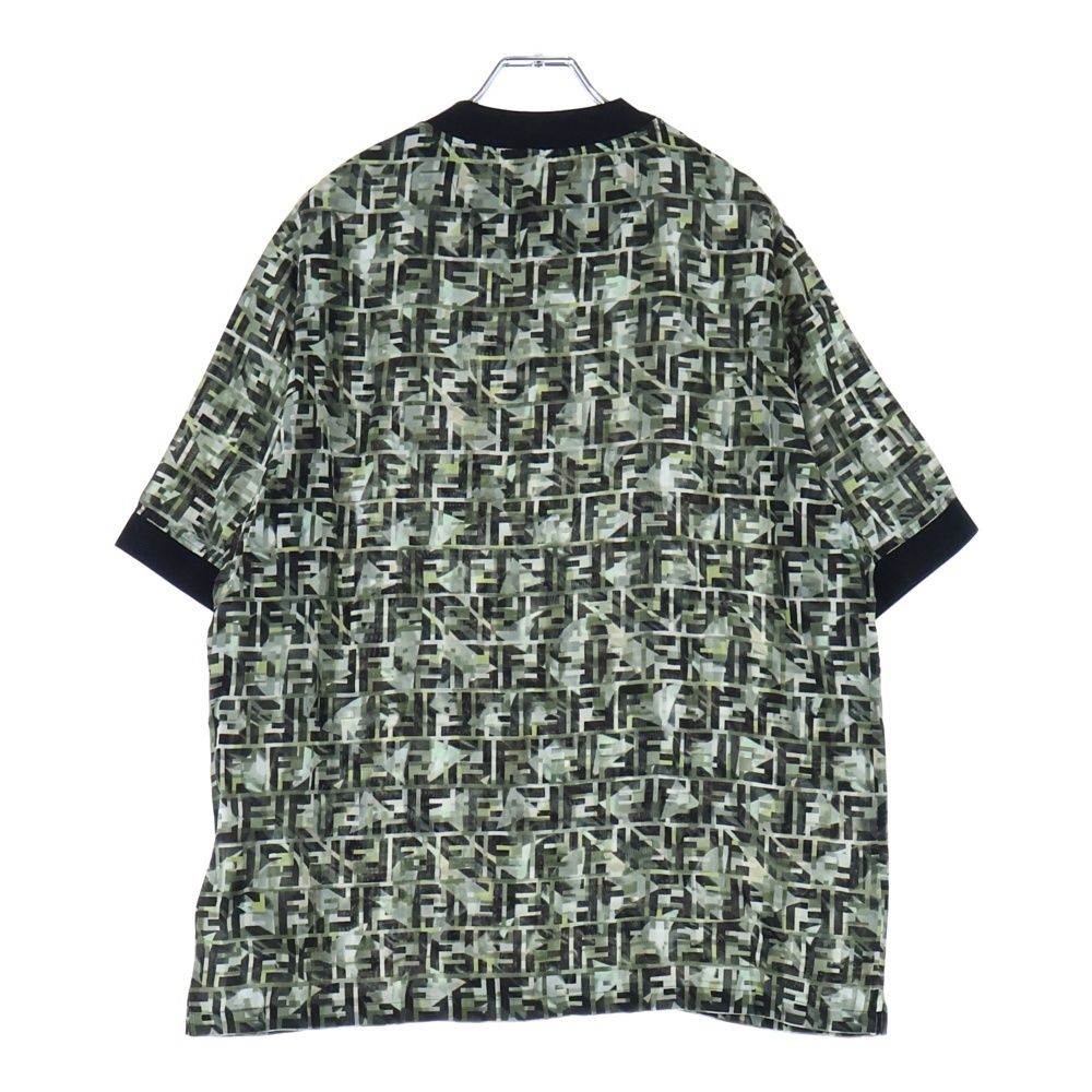 FENDI フェンディ ズッカ柄 クルーネックTシャツ グリーン FY 1021 ABLK