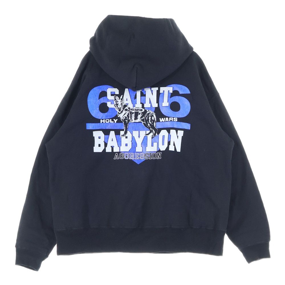 セントマイケル25AW新作HOODIE/SAINTネイビーLサイズ美品パーカー SAINT MICHAEL (セントマイケル) 25AW BBLN HOODIE バビロンフーディー