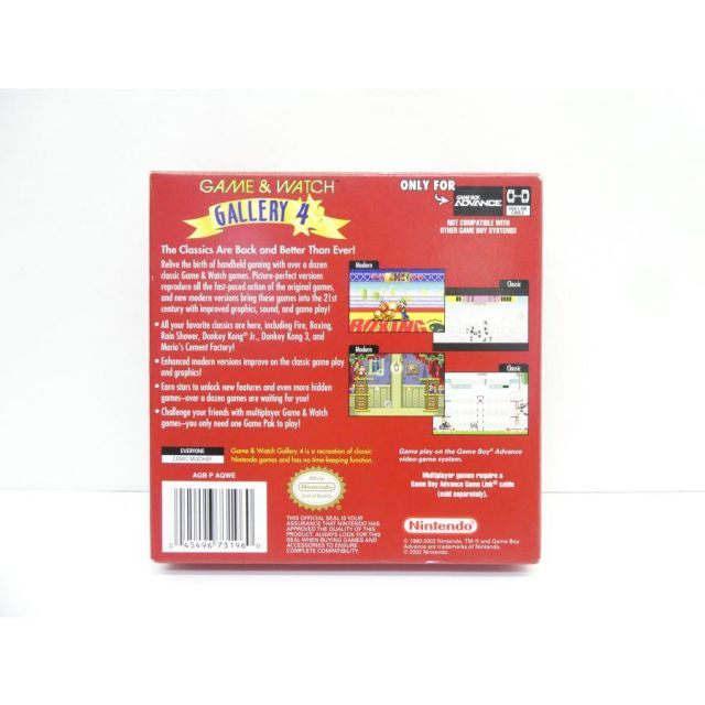 ゲームボーイアドバンス GBA 海外版 GAME -amp WATCH ギャラリー4 レトロ ゲームソフト WE 2631