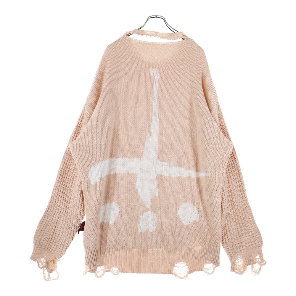 モ*ん様 cvtvlist CRASH KNIT カタリスト クラッシュ ニット cvtvlist (カタリスト) CRASH KNIT クラッシュ加工 バックモチーフ