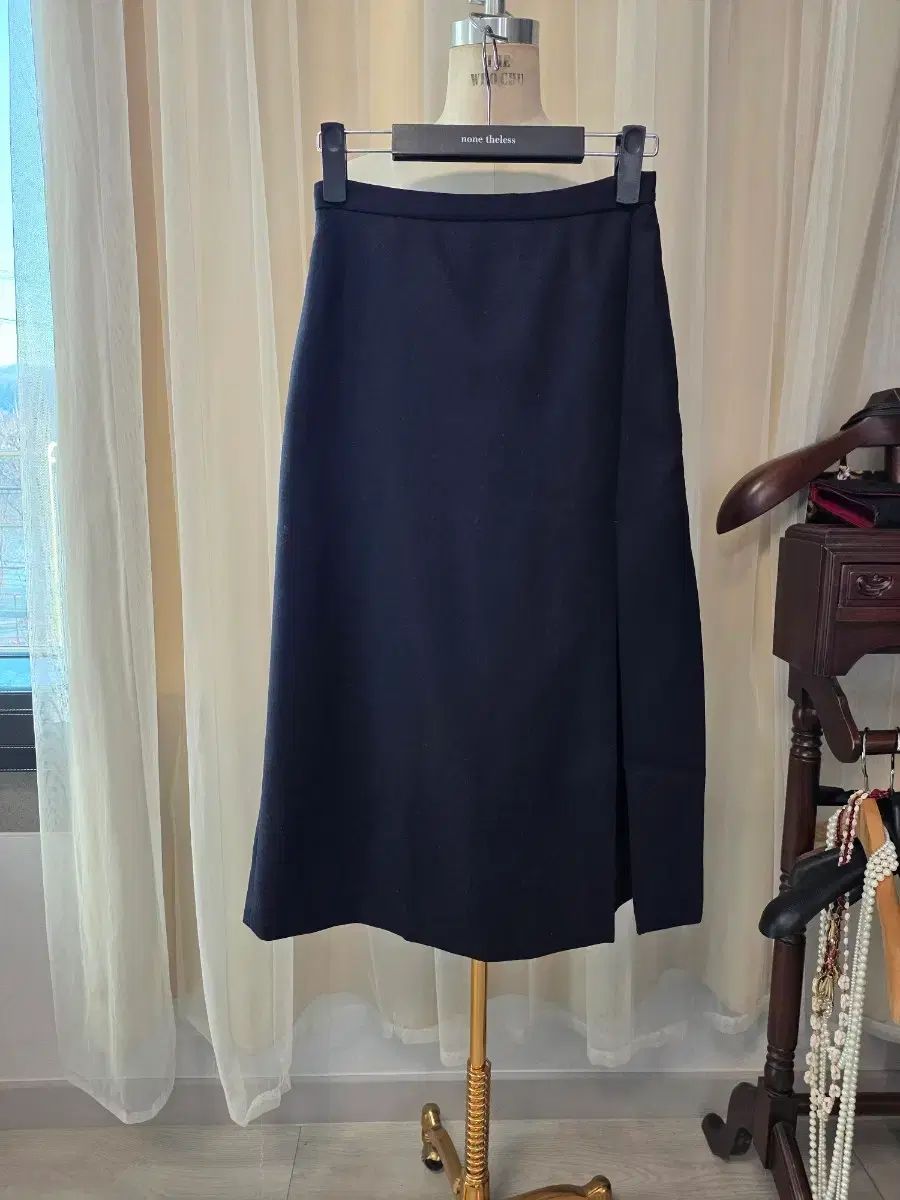 オーラリー ウール スカート メルトン スリット