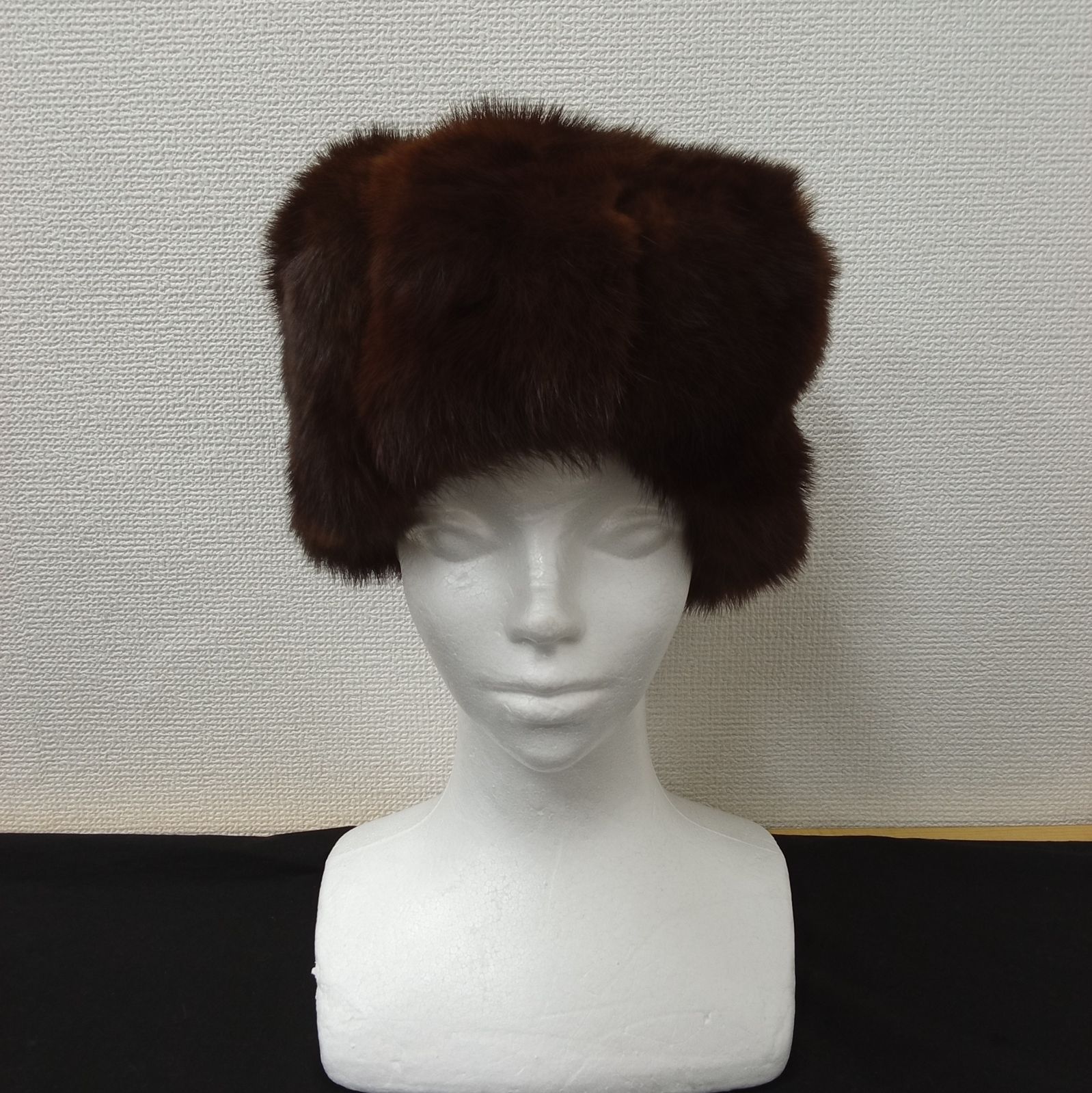 ロシア製本毛皮ファー帽子 ミンク風ヴィンテージ A 2 OM 12 8