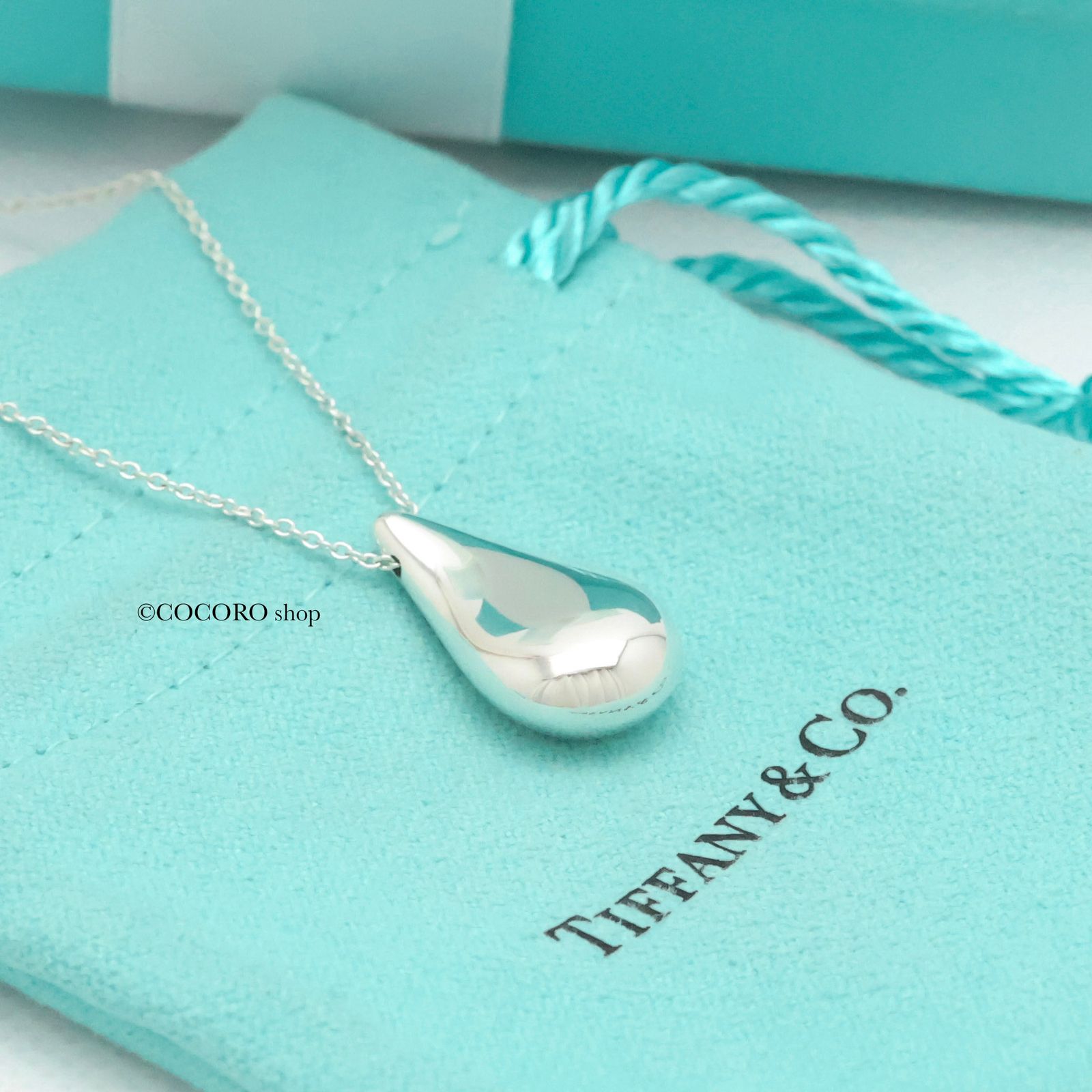 美品】ティファニー TIFFANY&Co. ラージ ティアドロップ エルサ