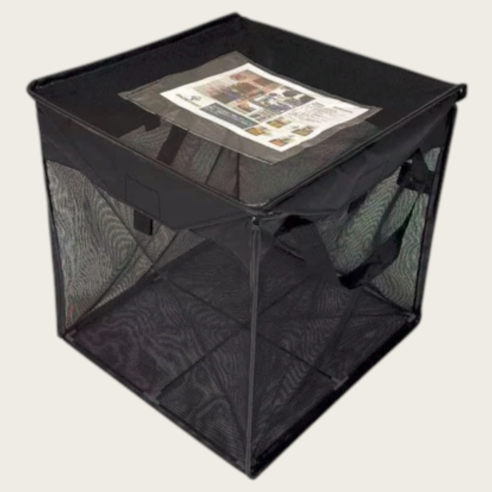 1125 ゴミ 収集 ボックス 網 ネット 216L ブラック × ブラック