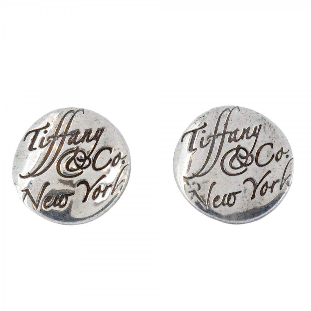 5 job 0692 ティファニー ピアス ノーツ 丸型 サークル シルバー925 レディース