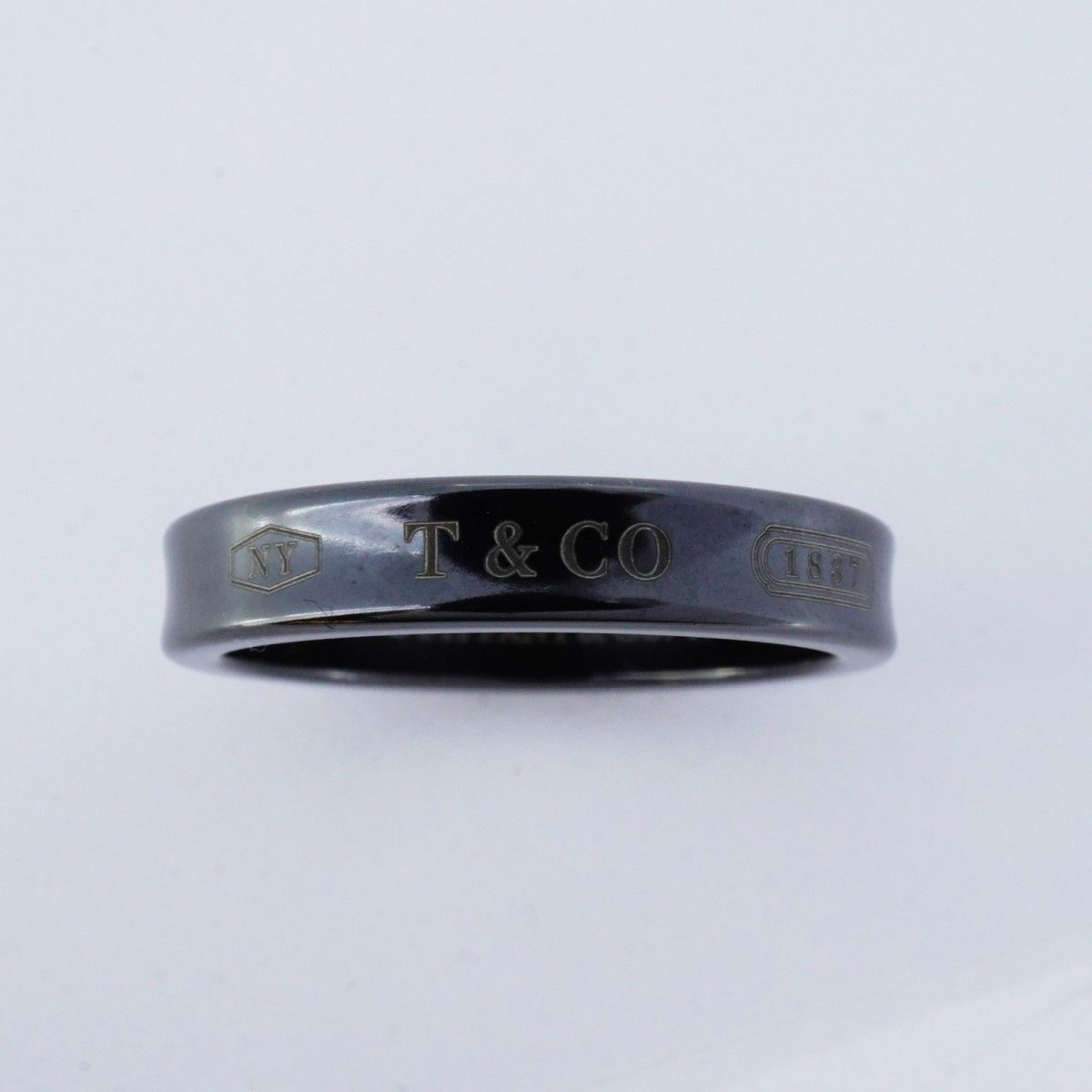 5 job 0694 ティファニー リング ナロー 1837 チタン ブラック 16号 メンズ