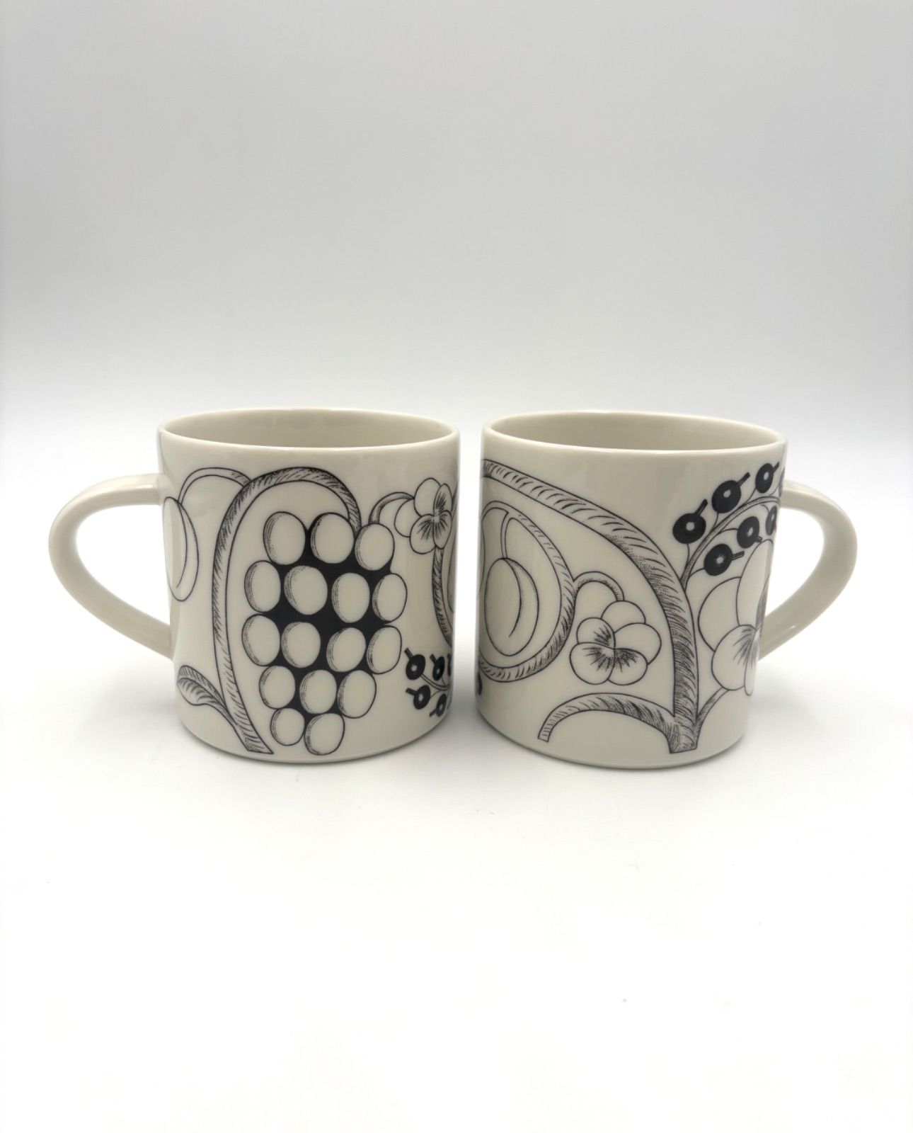 ARABIA アラビア パラティッシ ブラック マグカップ 350 ml セット ペア