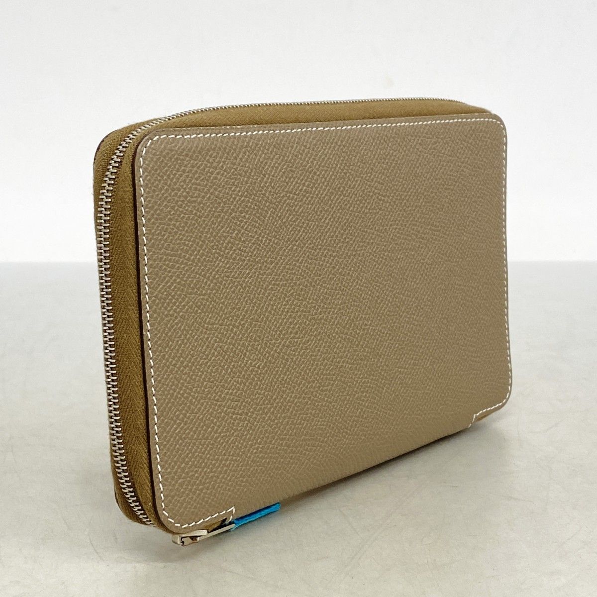 5 pa 0017 エルメス 手帳カバー アジェンダジップシルクイン ヴォーエプソン エトゥープ シルバー金具 O刻印 メンズ レディース ユニセックス