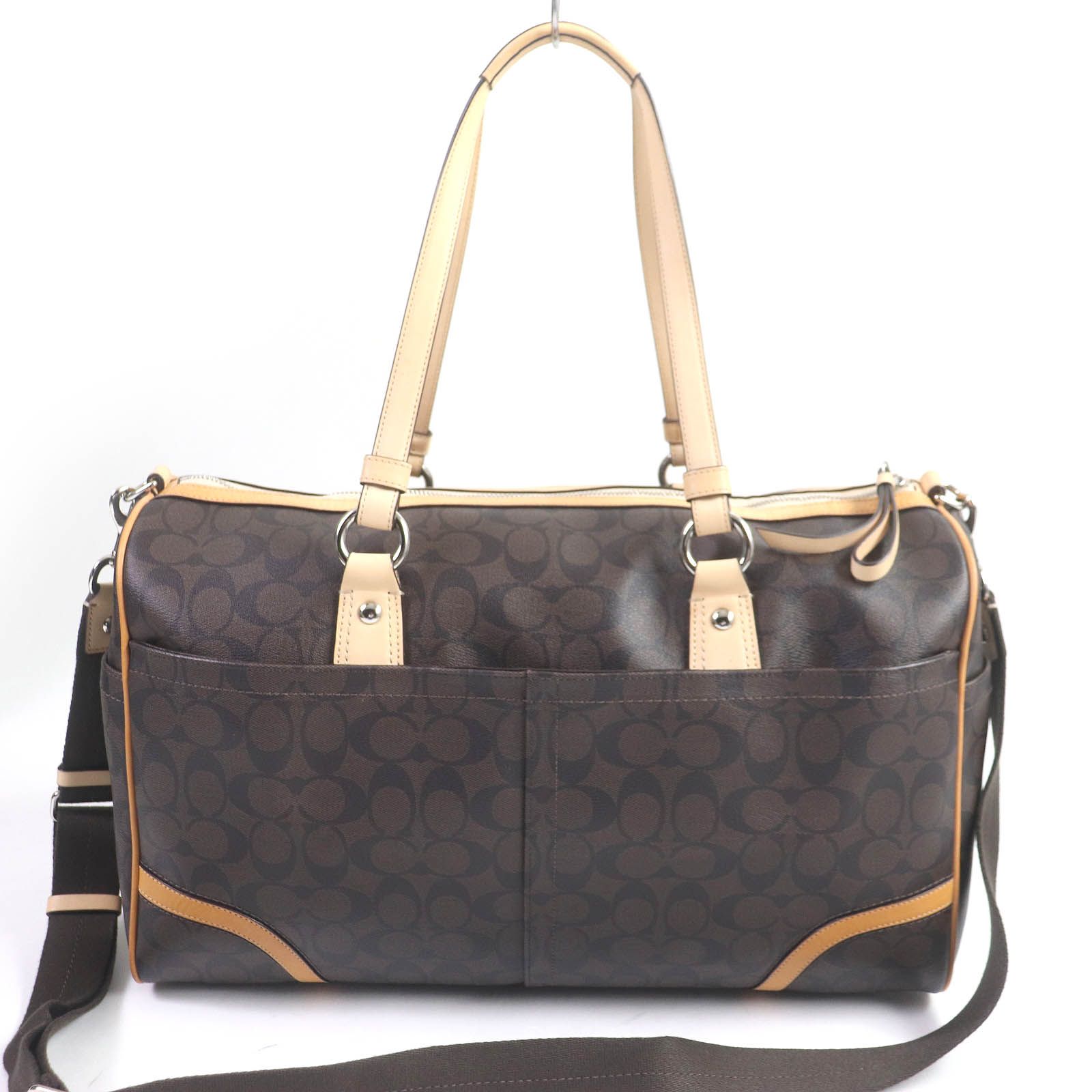 美品□COACH コーチ F77320 シグネチャー ロゴ総柄 2WAY レザー