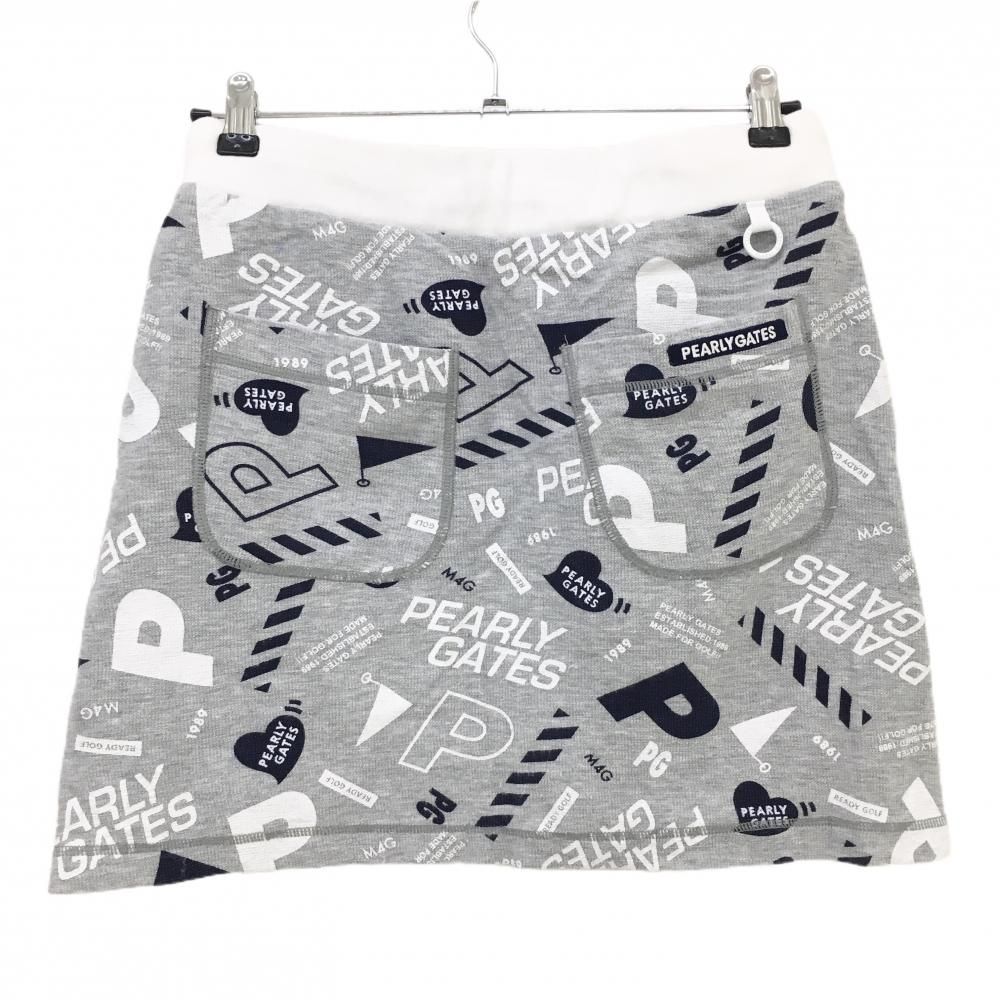 美品】パーリーゲイツ スカート グレー×白 総柄 レディース 1(M
