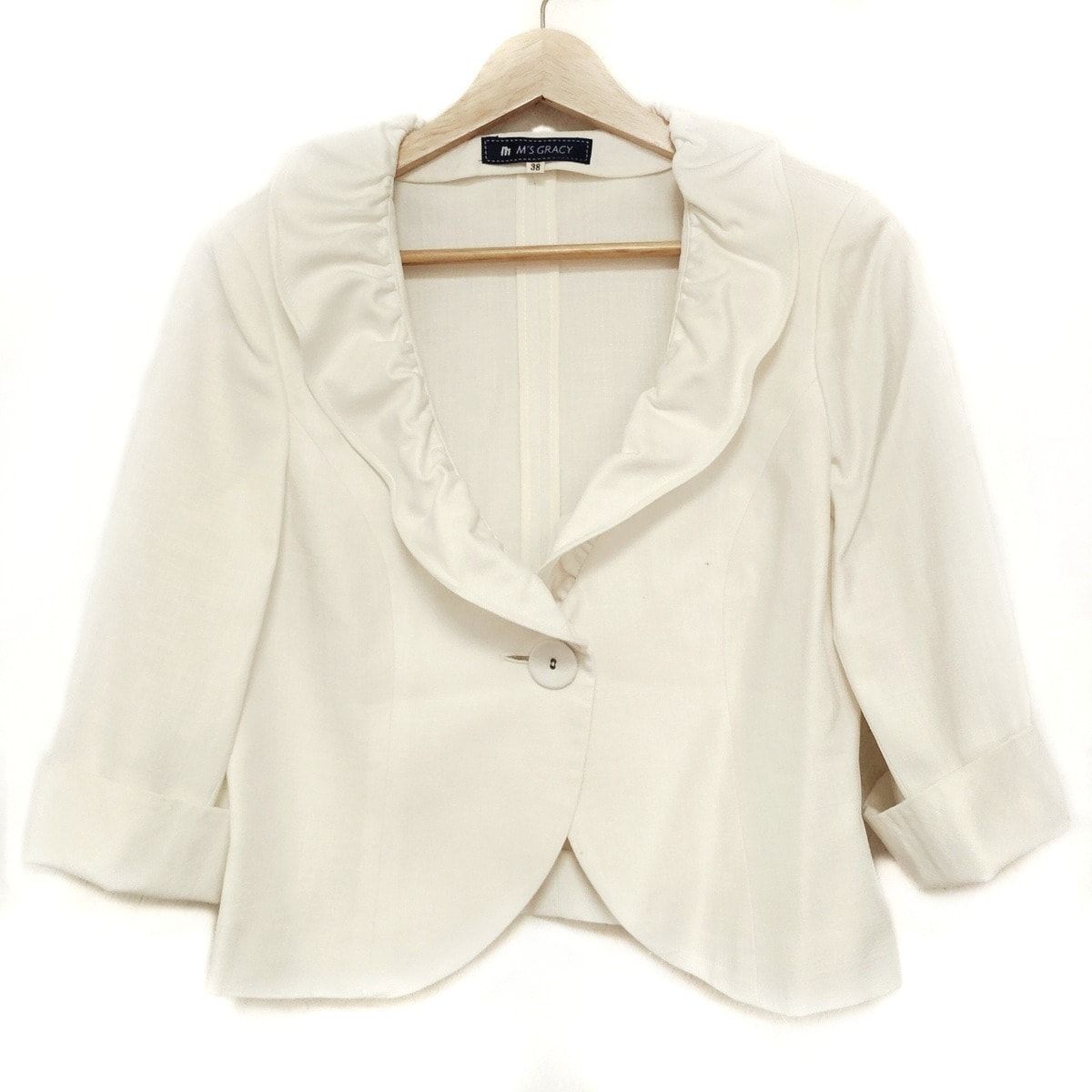 M's Gracy フード付きホワイトジャケット 38 M's Gracy フード付きホワイトジャケット 38 M'S GRACY フード付き