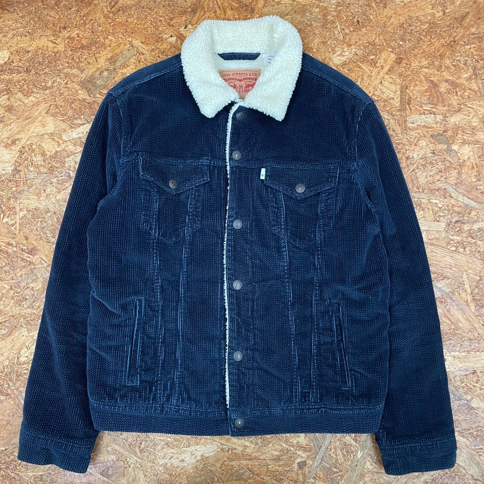副業倶楽部　　　　USA製 Levi's コーデュロイ ボアジャケット 紺 Levi's コーデュロイ ボアジャケット L ネイビー リーバイス 裏ボア