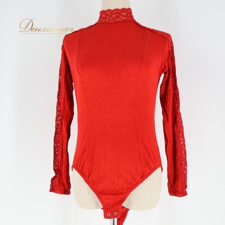 社交ダンス 衣装 レオタード レッド系 チャコット Chacott 赤 レース