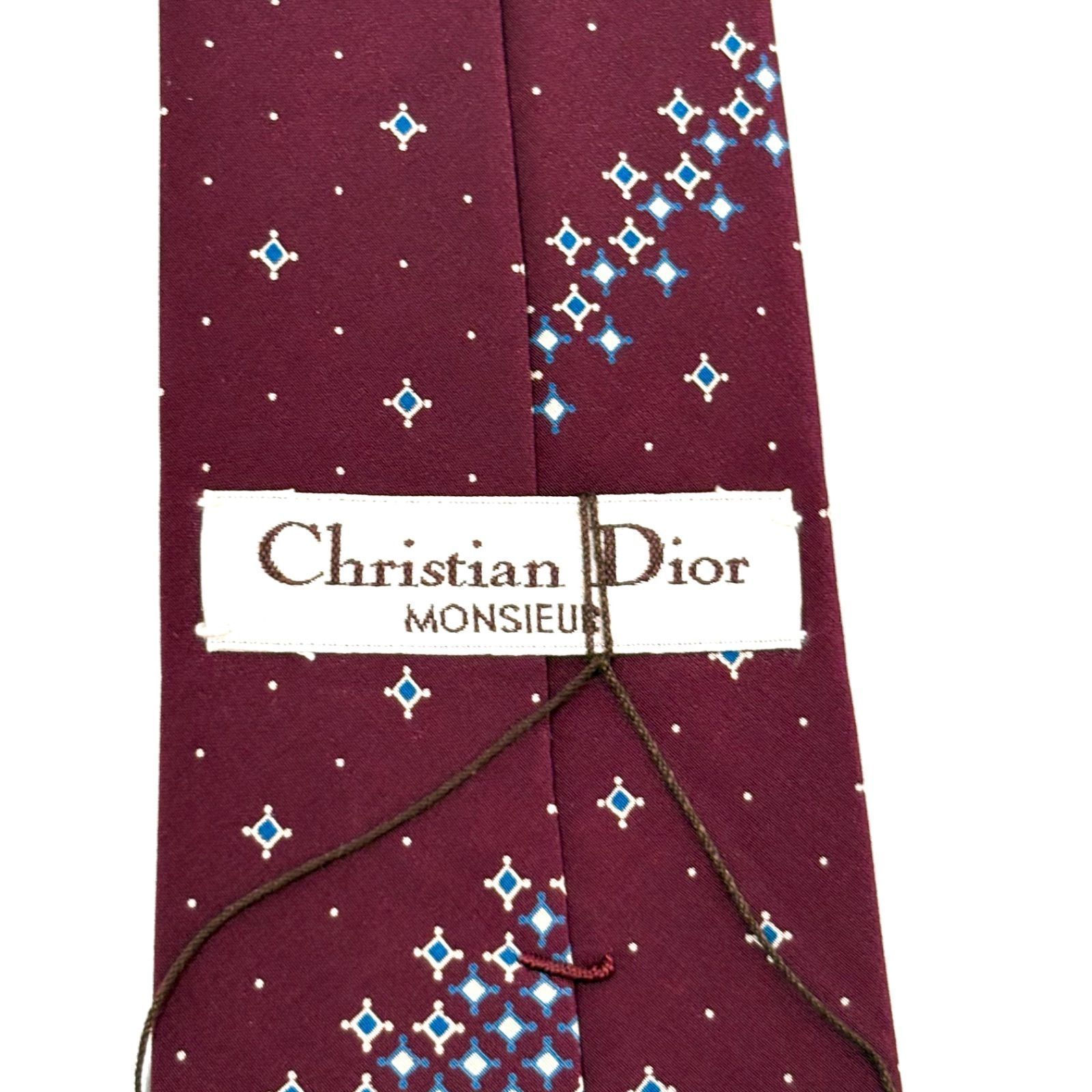 未使用・タグ付き✨ クリスチャンディオール ネクタイ ボルドー 赤