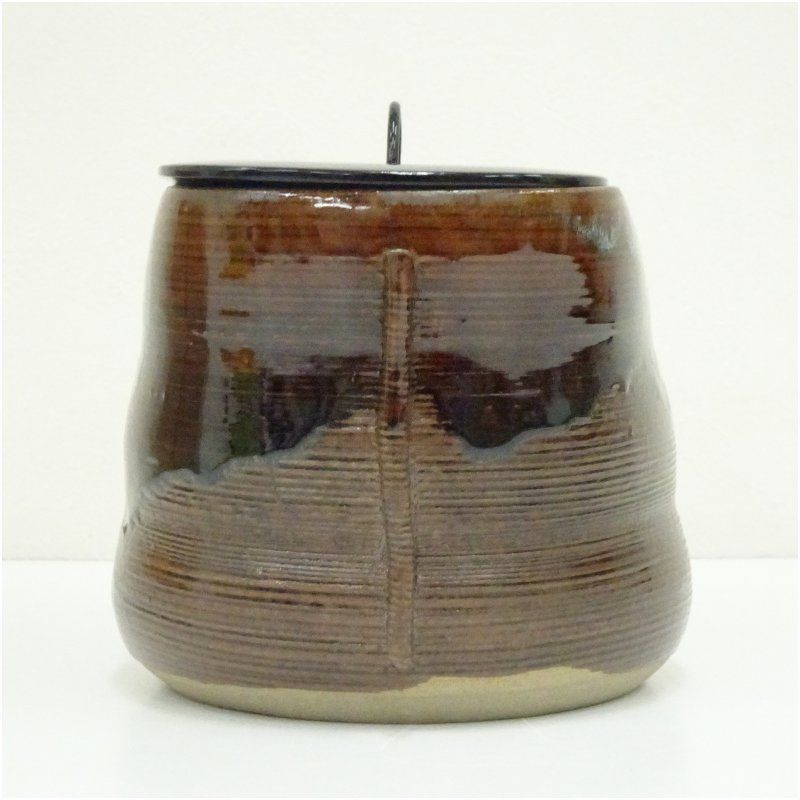 高取焼 鬼丸雪山造 管耳水指（共箱） 水指し 茶道 茶道具 おしゃれ