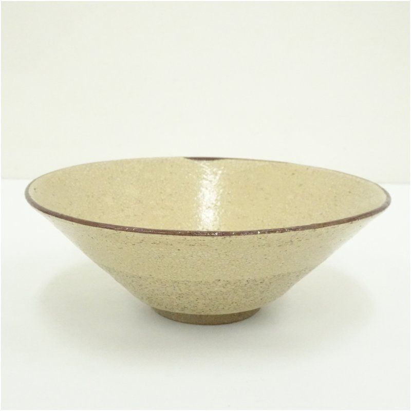 松本鉄山造 瀬戸唐津平茶碗（共箱） 茶道 抹茶 おしゃれ 抹茶茶碗 抹茶