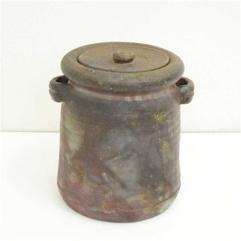 備前焼 伊勢崎競造 耳付水指（共箱） 水指し 茶道 茶道具 おしゃれ