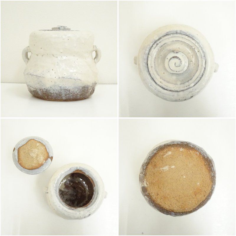 萩焼 宇田川聖谷造 耳付水指（共箱） 水指し 茶道 茶道具 おしゃれ