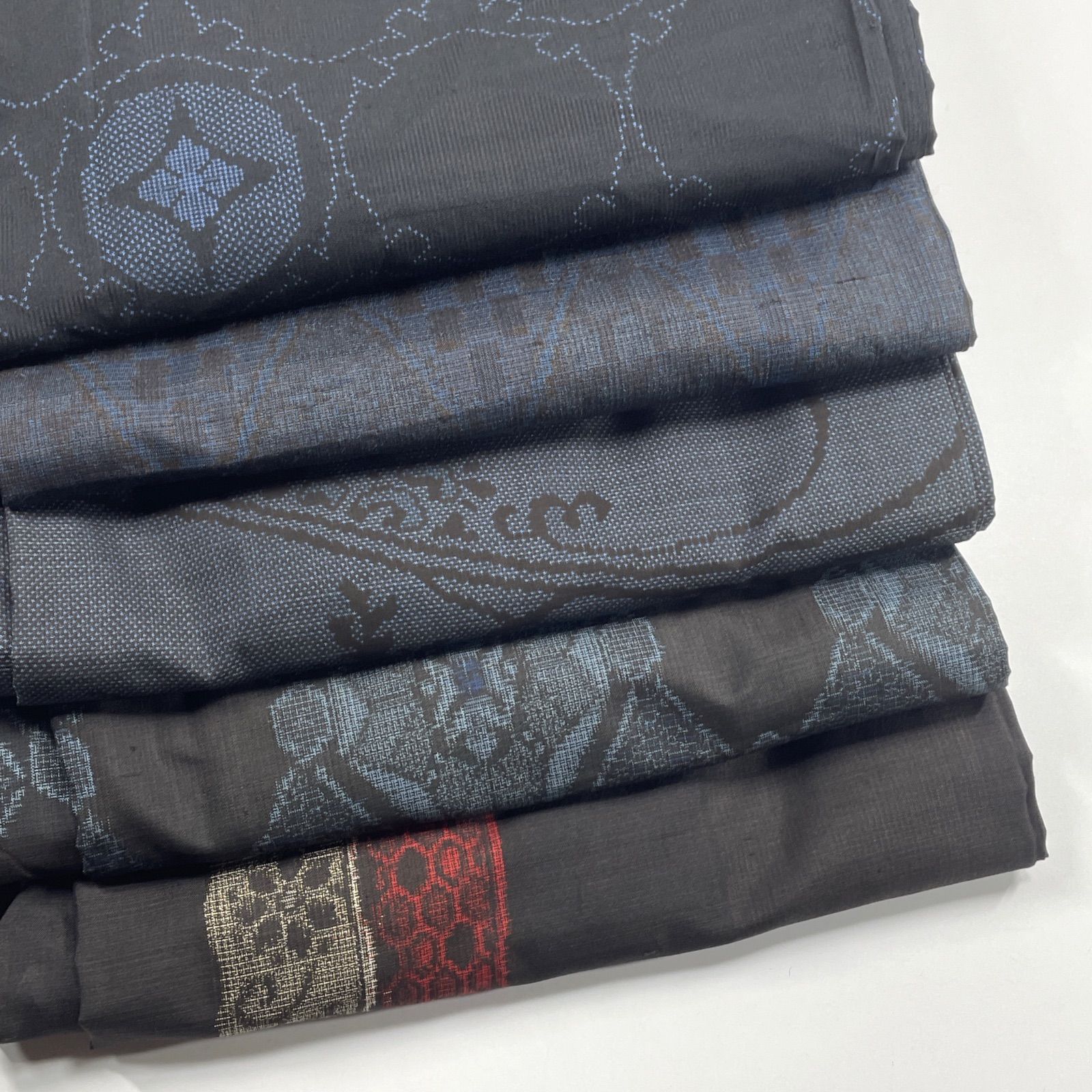 アンティーク紬 大島紬など 5枚 正絹 着物まとめ売り 同梱購入歓迎