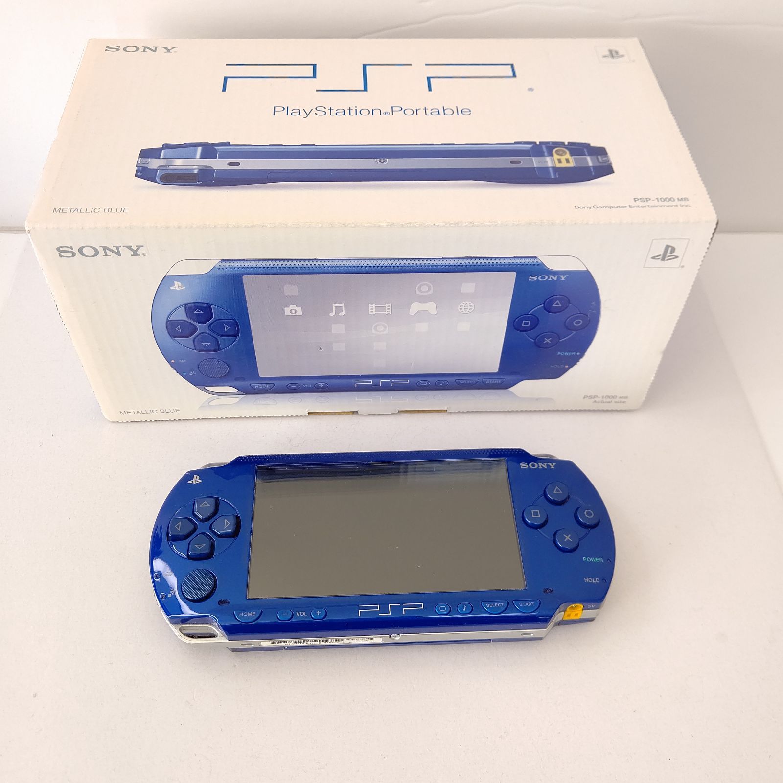 ソニー PSP 1000 メタリックブルー ゲーム機 セット 箱あり