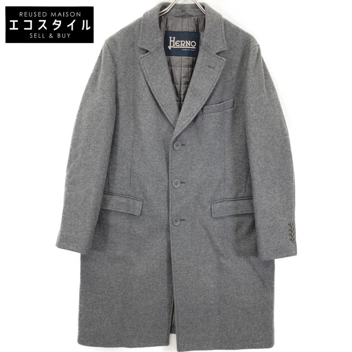 Herno グレー 上質チェスターコート　激安‼️ HERNO ヘルノ ｸﾞﾚｰ CA0045U-39601-9430 中綿入り ﾁｪｽﾀｰｺｰﾄ 54 - メルカリ