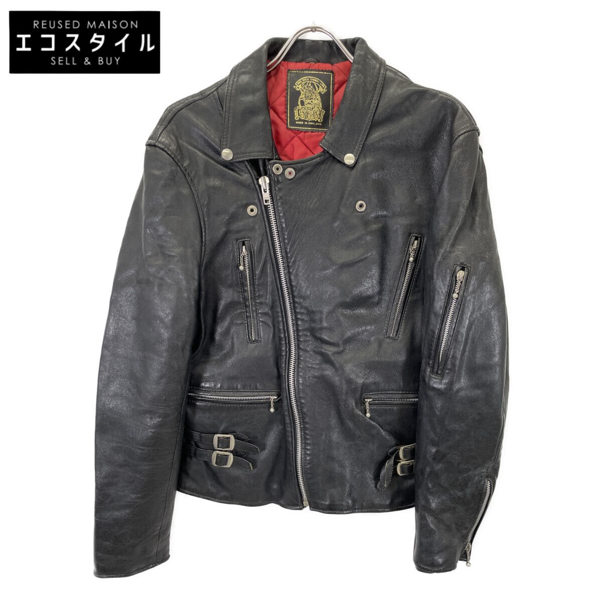 666 666トリプルシックス ﾌﾞﾗｯｸ 死神ﾀｸﾞ ｲﾝｸﾞﾗﾝﾄﾞ製 ﾀﾞﾌﾞﾙﾗｲﾀﾞｰｽｼﾞｬｹｯﾄ