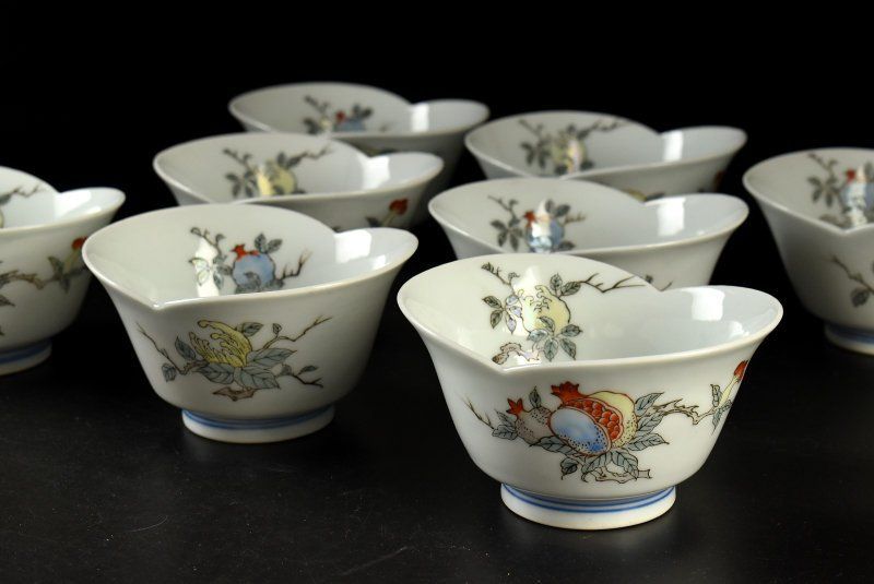 蔵A 2956 c 色絵柘榴文 向付 小鉢 八客