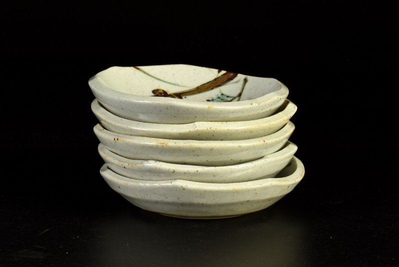 蔵C9774a】幸兵衛窯 金彩絵替草花文 銘々皿 小皿 五客 共箱 - メルカリ