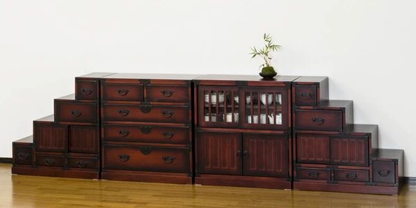 送料無料】民芸調 水屋 レトロ モダン 和風 家具 食器棚 チェスト