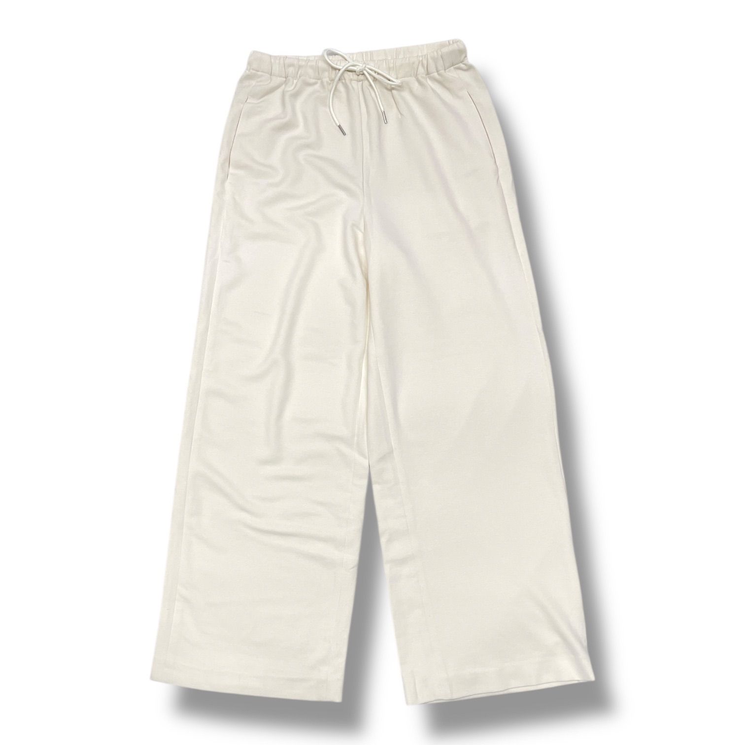 Theory セオリー Double Knit LT N Drawstring Plon ワイドパンツ 01-4406004-150-902 白 ホワイト Sサイズ レディース 冬 ゴーゴー古着マルイファミリー 18 No.286