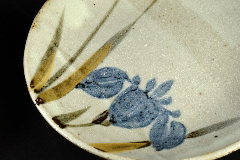 蔵C9775b】幸兵衛窯 金彩絵替草花文 銘々皿 小皿 五寸皿 五客 共箱