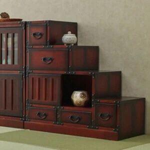 【送料無料】レトロ調 階段 階段タンス 棚 和風 民芸家具 和家具 小物収納 送料無料】民芸調 階段箪笥 右下がり 和風 家具 レトロ モダン 収納