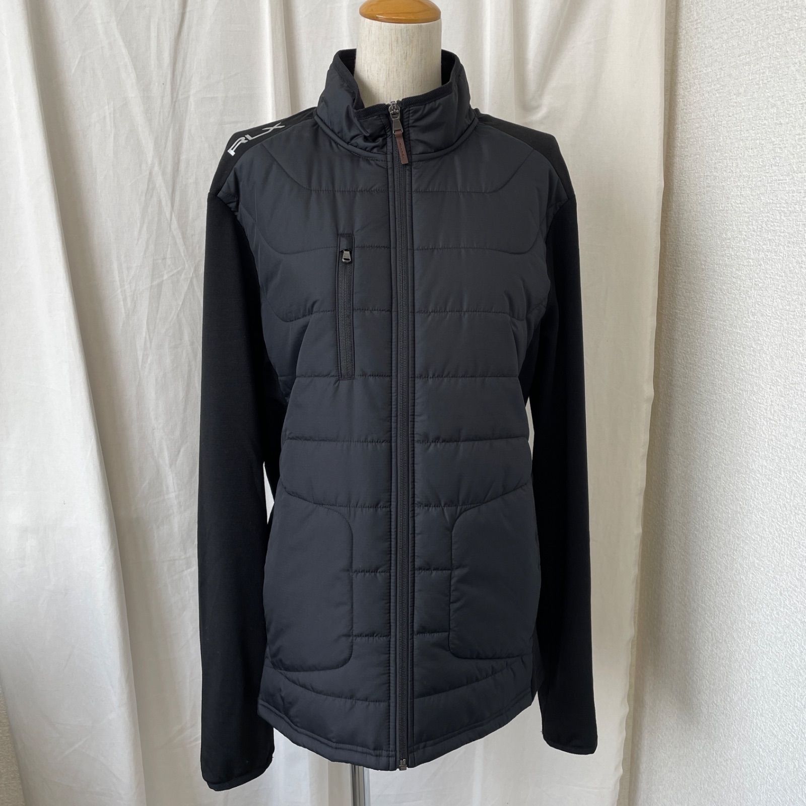 【外観美品・洗える】RLX ポロラルフローレン　中綿ジャケット　黒　M　ゴルフ ラルフローレン RLX 薄型ジャケット ゴルフウェア中綿ジャケット