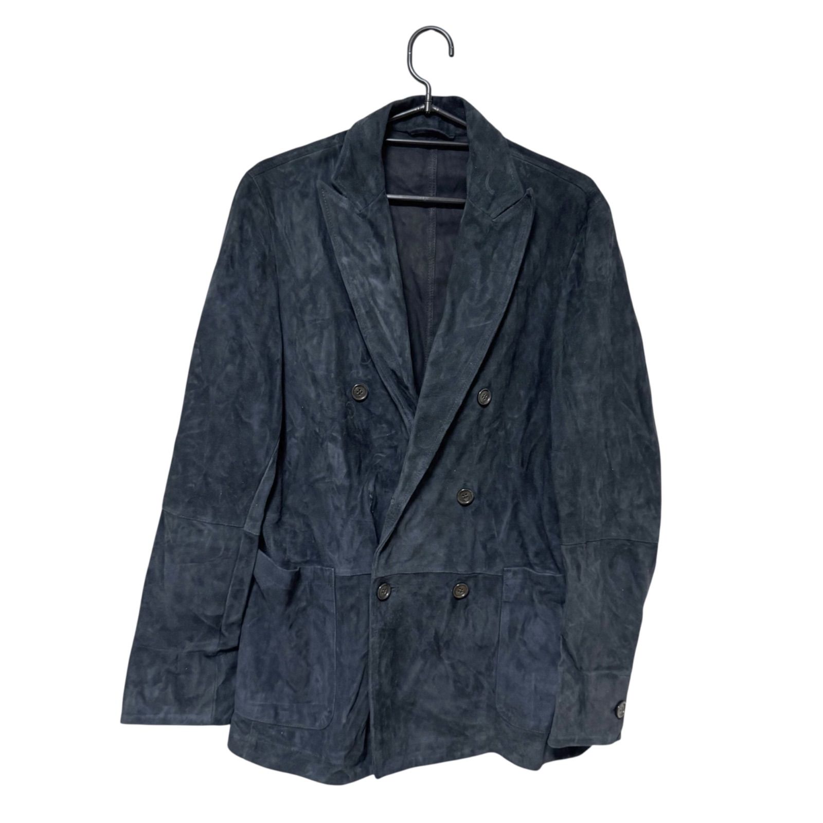 EMMETI エンメティ メンズ ジャケット 長袖 紺色 Sサイズ ヤギ革 B 15