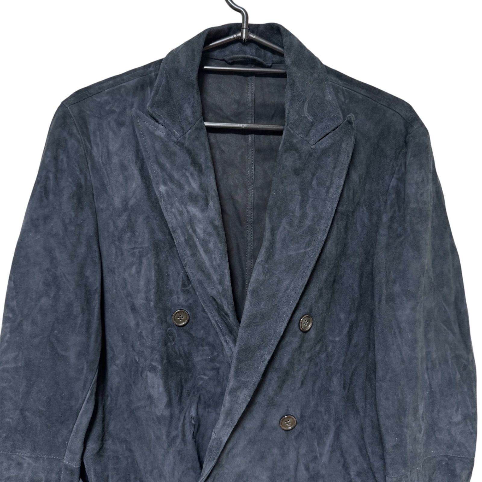 EMMETI エンメティ メンズ ジャケット 長袖 紺色 Sサイズ ヤギ革 B 15