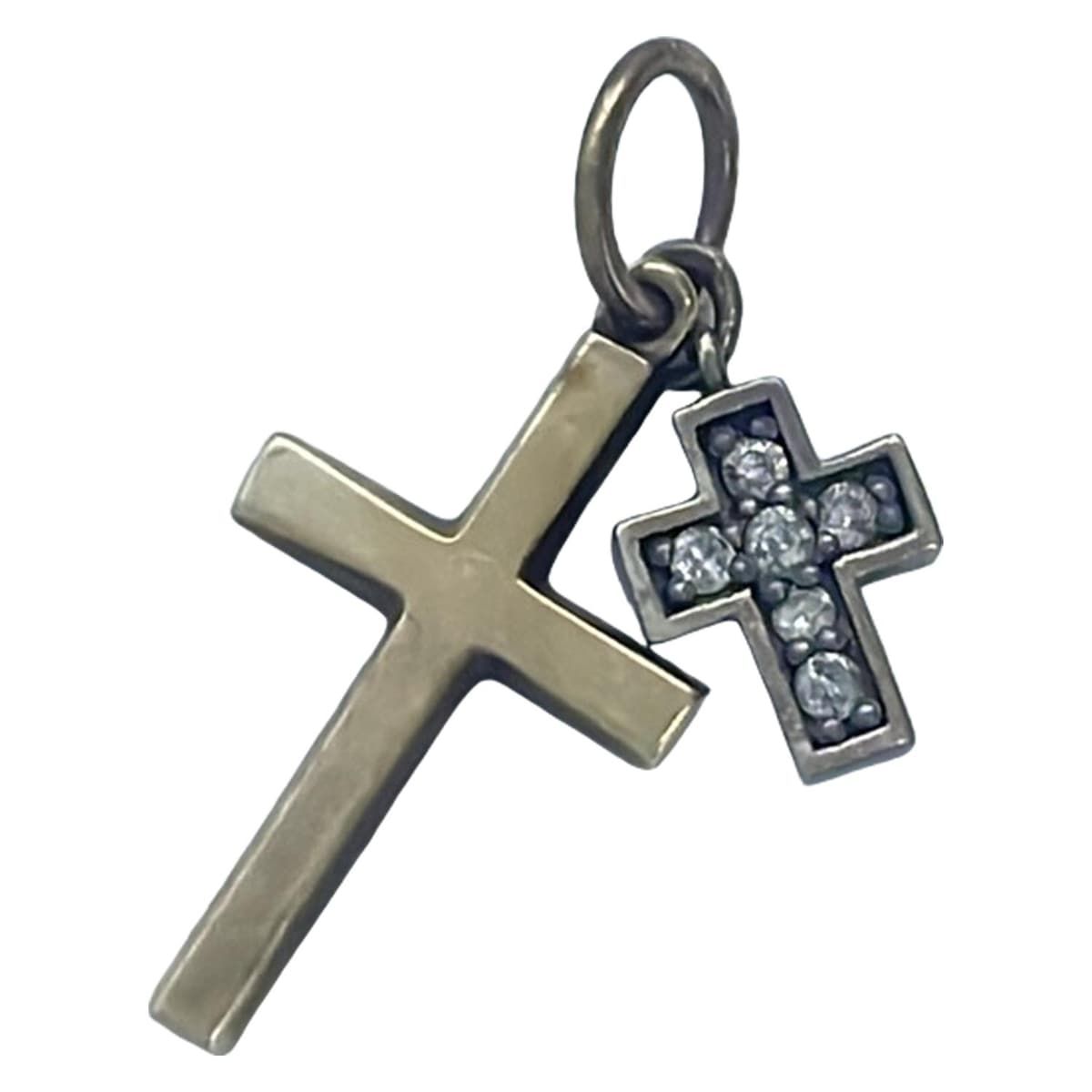 agete(アガット) ペンダントトップ - K10YG×ダイヤモンド×シルバー 6P