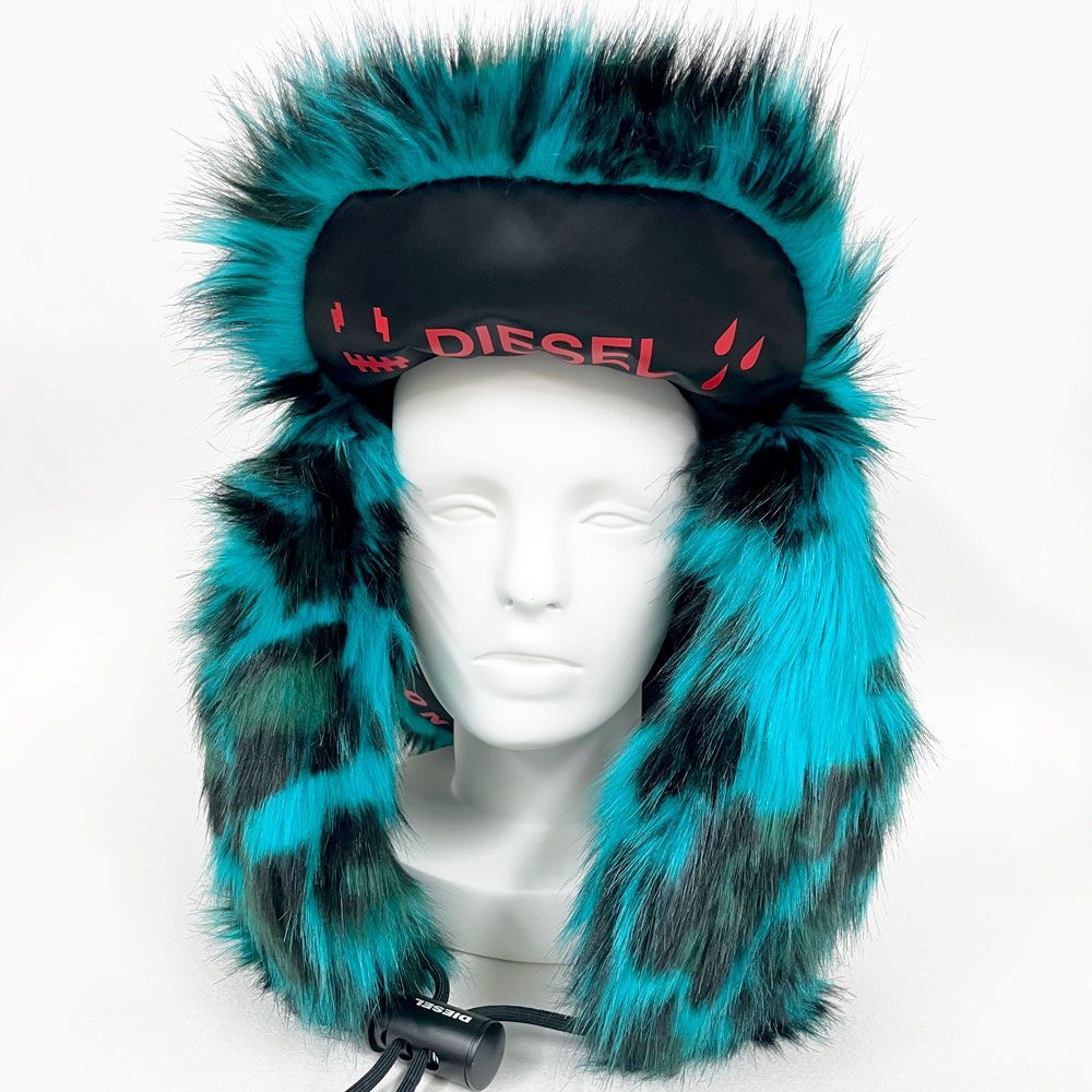 DIESEL ディーゼル 新品・アウトレット パイロットハット A01081 0JAXY 89V サイズ2 エコファー アニマル フライトキャップ 帽子 アビエイターシェイプキャップ メンズ レディース ユニセックス 並行輸入品 送料無料