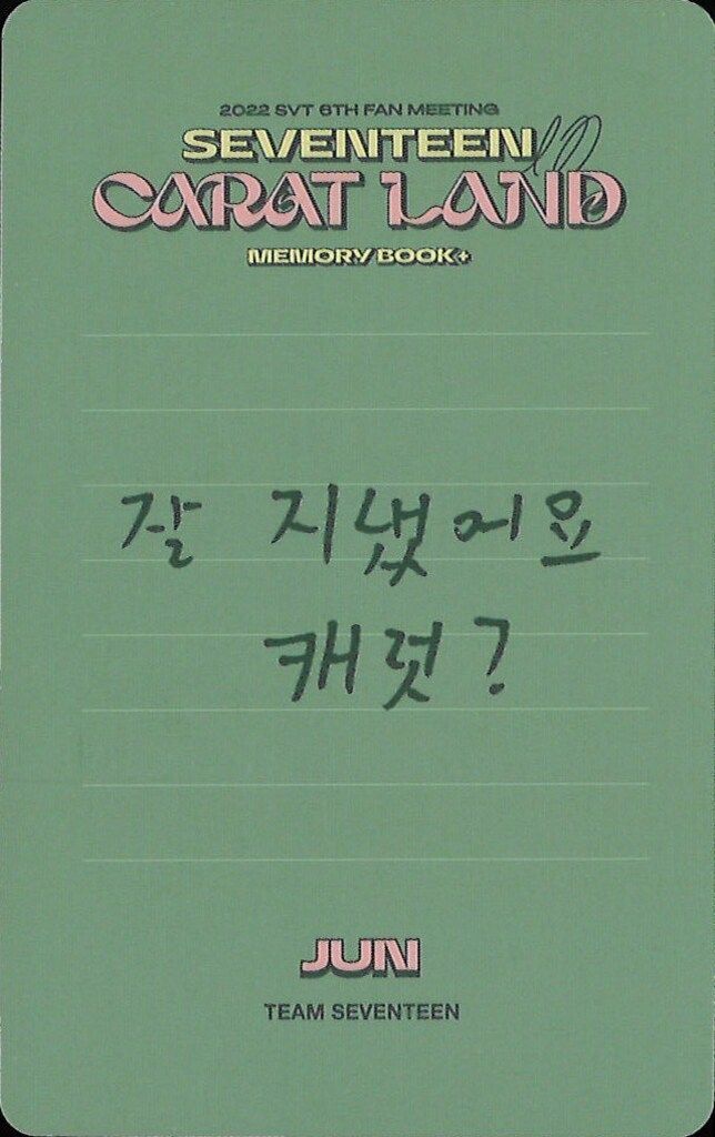SEVENTEEN JUN 2022 CARAT LAND MEMORY BOOK+ トレーディングカード