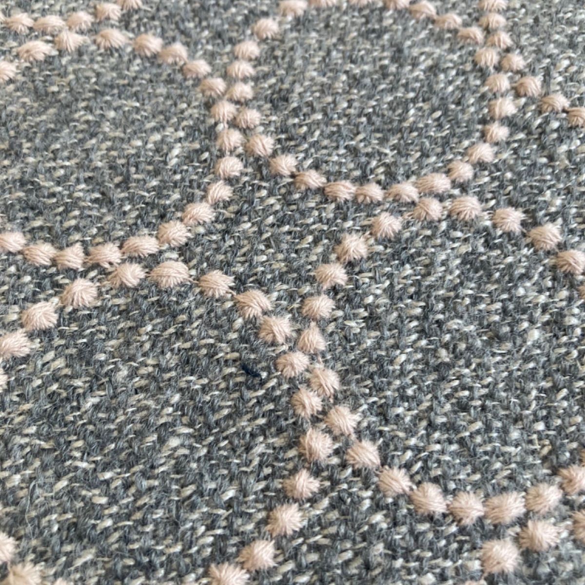 tambourine タンバリン ウール混リネン グレー×ピンクベージュ 杢調