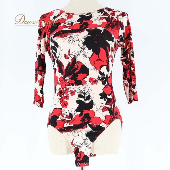 B1657【チャコット】定価2.4万/L /レオタード付きトップス★社交ダンス 社交ダンス 衣装 レオタード ピンク系 チャコット Chacott 花柄