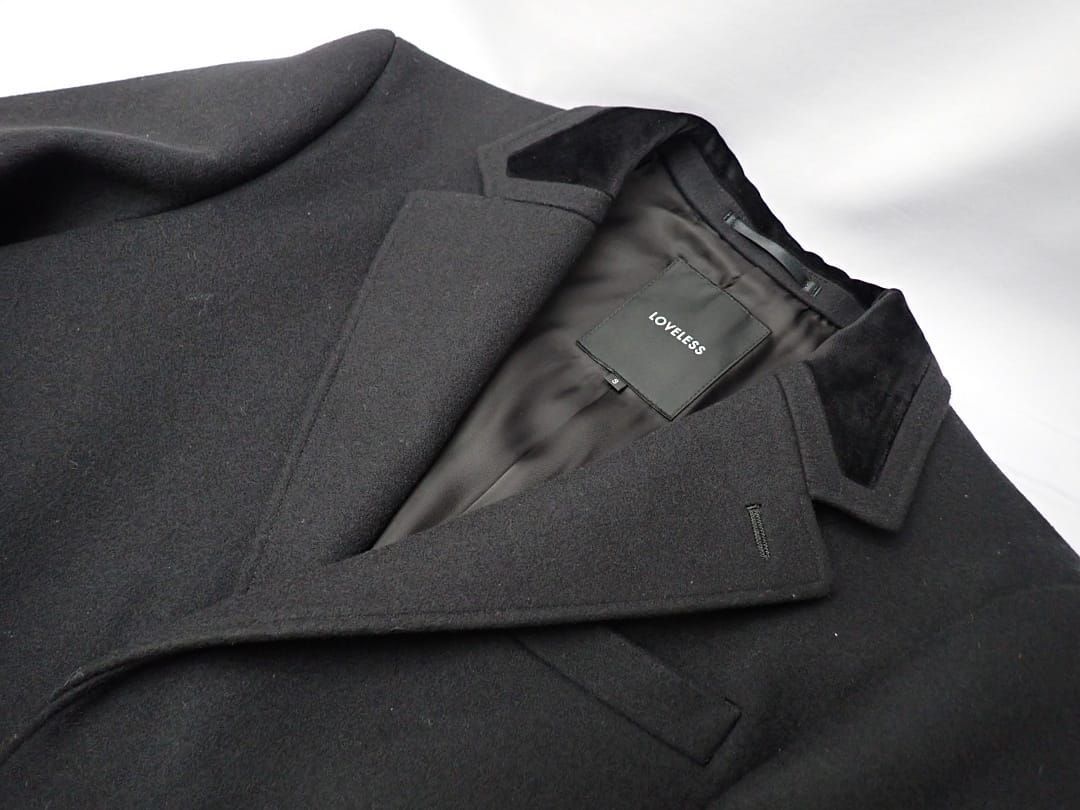 LOVELESS ラブレス チェスター メンズ ウールコート S ブラック Milior