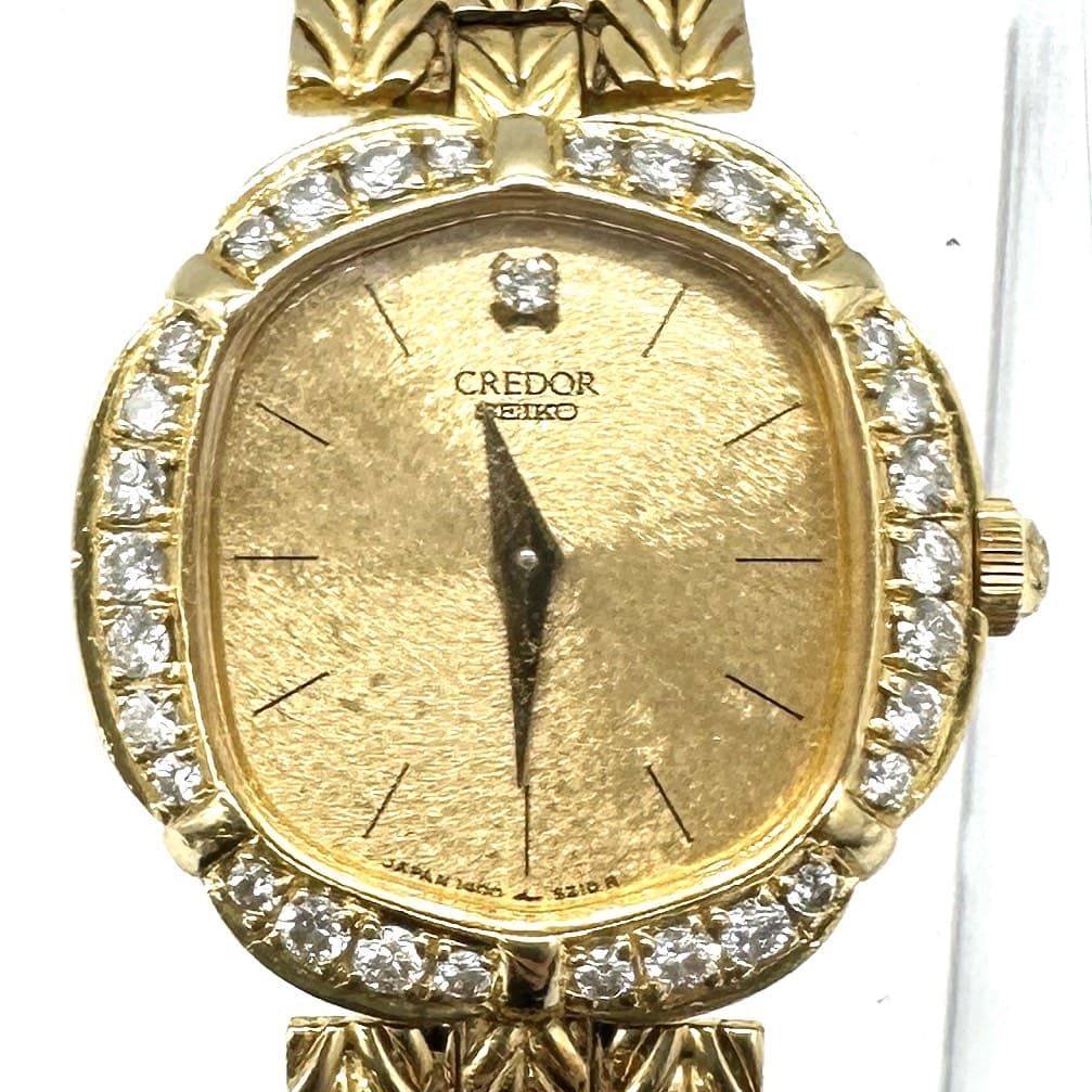 SEIKO セイコー クレドール ベゼル ダイヤ K18 YG 1400-7950 腕時計