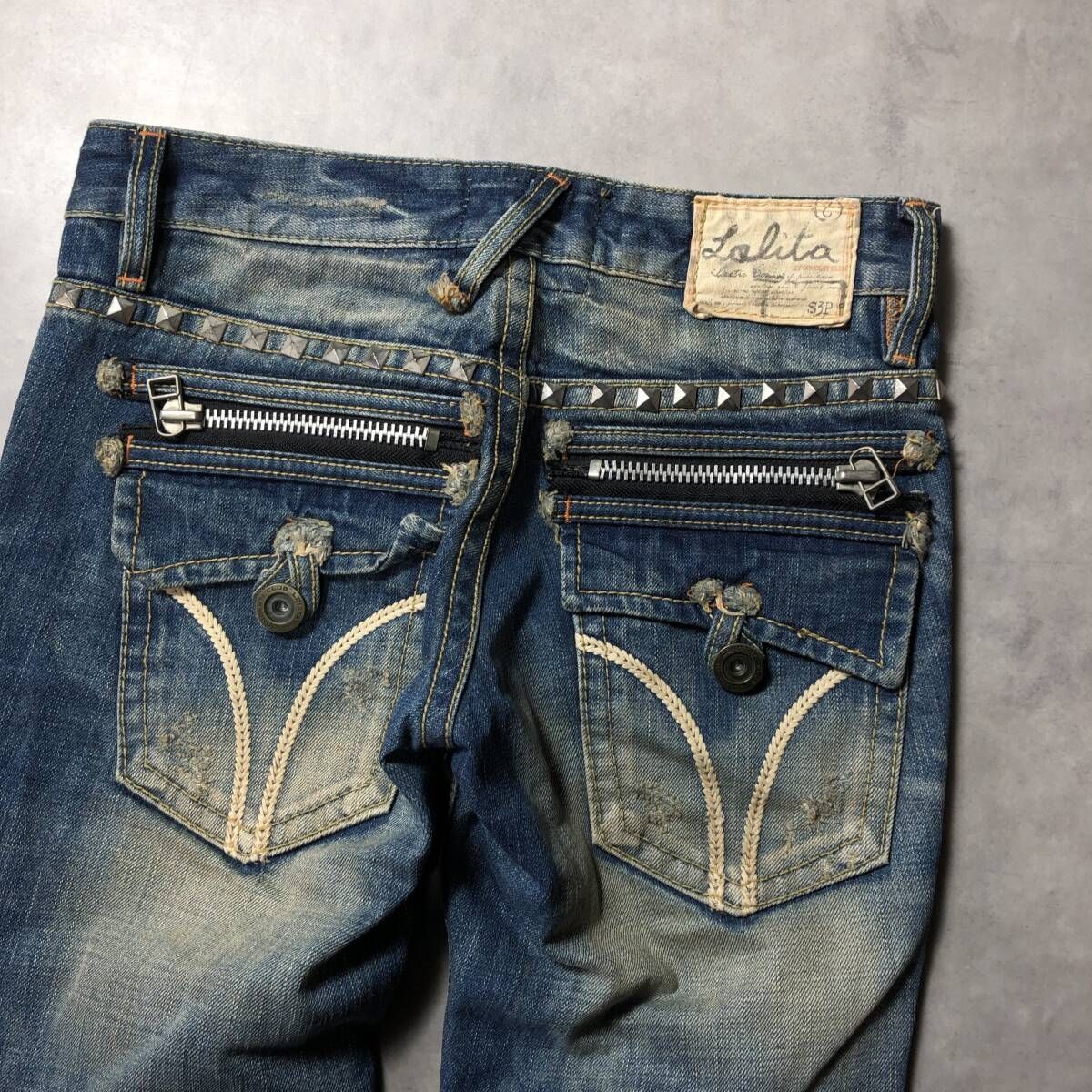 WH083○LOLITA JEANS：ダメージクロップドデニム ○26○ インディゴ