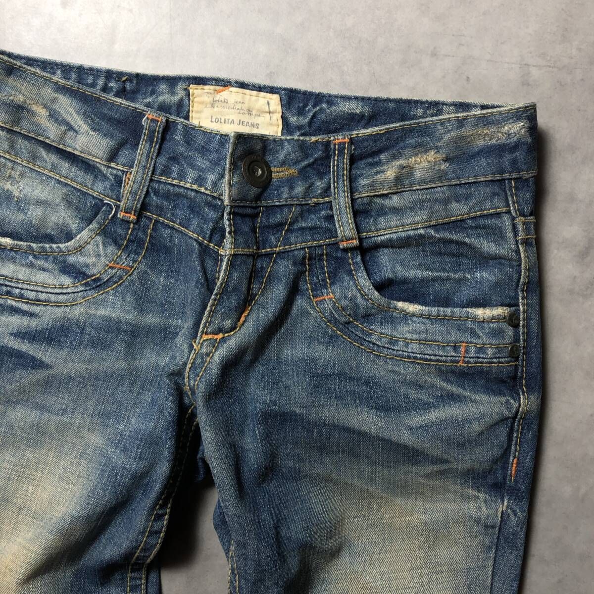 WH083○LOLITA JEANS：ダメージクロップドデニム ○26○ インディゴ