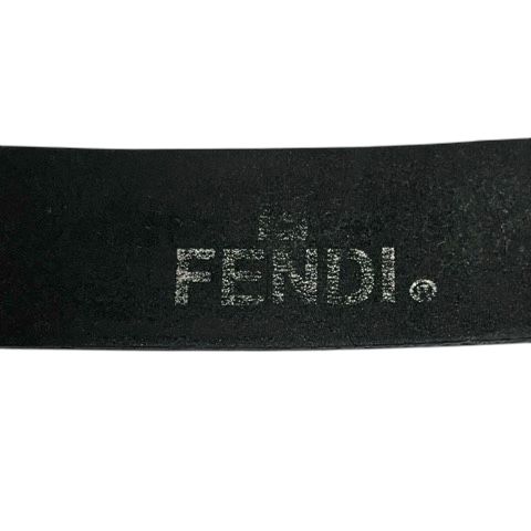 フェンディ　ベルト　ズッカ　ロゴバックル　刻印　ブラック　レザー　110/125 フェンディ FENDI ベルト ズッカ ロゴバックル レザー 無地 110/125 黒