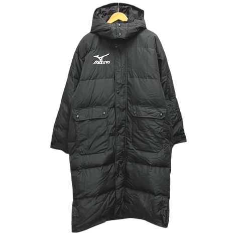 ミズノ MIZUNO ベンチコート ダウン ロングコート ロゴ 刺繍 L 黒